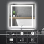 W36 x H36" Square LED bathroom Vanity Mirror with Double Lights,Silver L001B9090