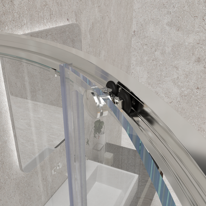 Semi-frameless Round Corner Sliding Shower Enclosures