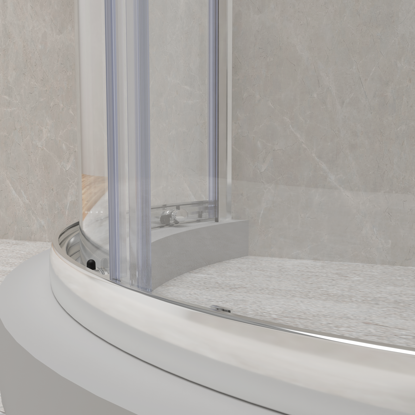 Semi-frameless Round Corner Sliding Shower Enclosures