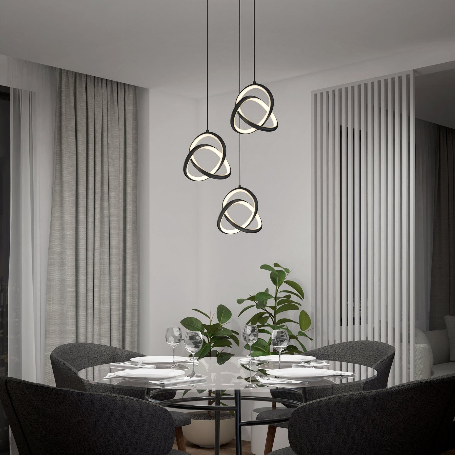Zephyr 3-light LED pendant