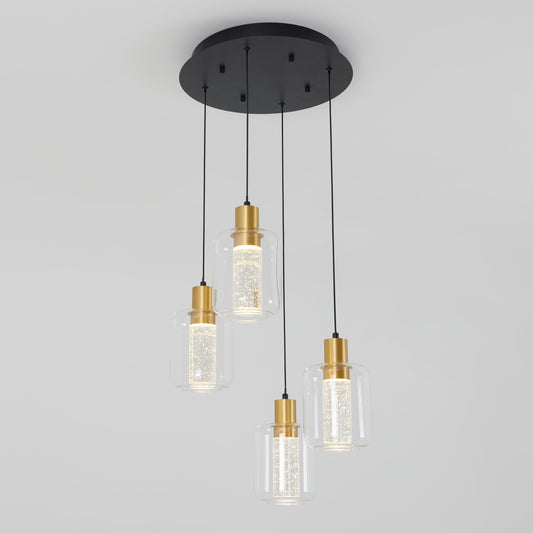 Champagne Globe 4-light LED pendant