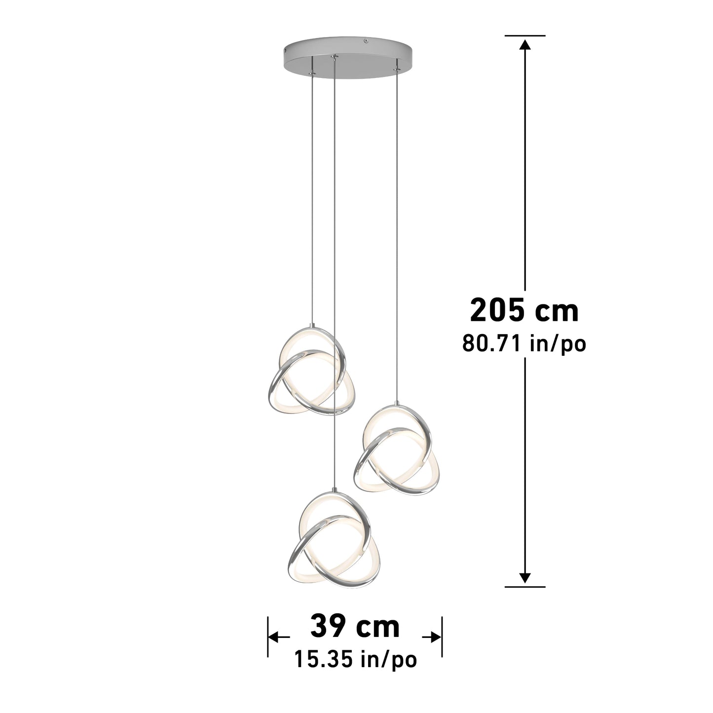 Zephyr 3-light LED pendant