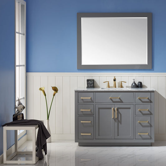 Ivy 48" Single Bathroom Vanity Set with Carrara White Marble Countertop