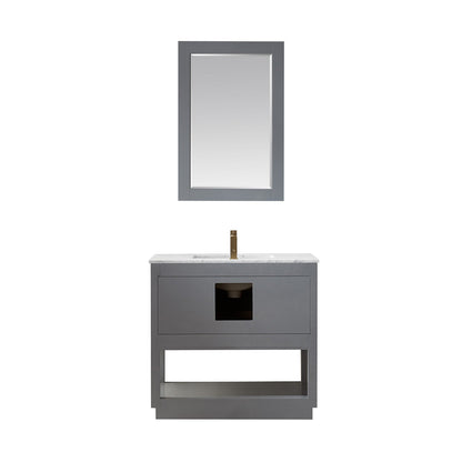 Remi 36" Single Bathroom Vanity Set in Marble Countertop