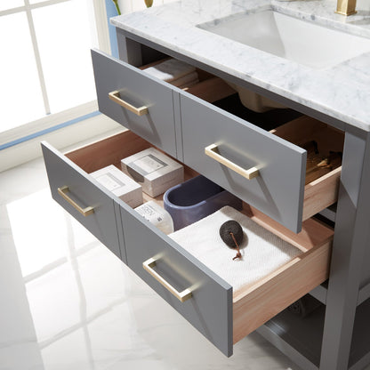 Remi 36" Single Bathroom Vanity Set in Marble Countertop