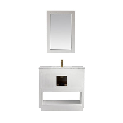 Remi 36" Single Bathroom Vanity Set in Marble Countertop
