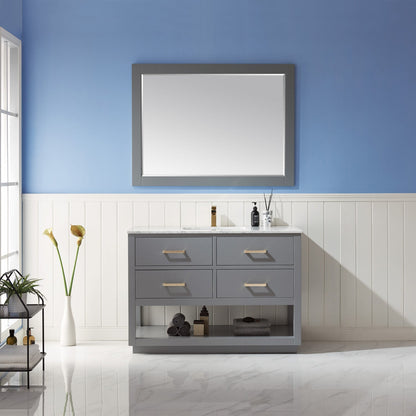 Remi 48" Single Bathroom Vanity Set with Marble Countertop