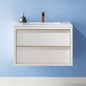 Morgan 30" Single Bathroom Vanity Set in White and Composite Aosta White Stone Countertop