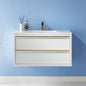 Morgan 36" Single Bathroom Vanity Set in White and Composite Aosta White Stone Countertop