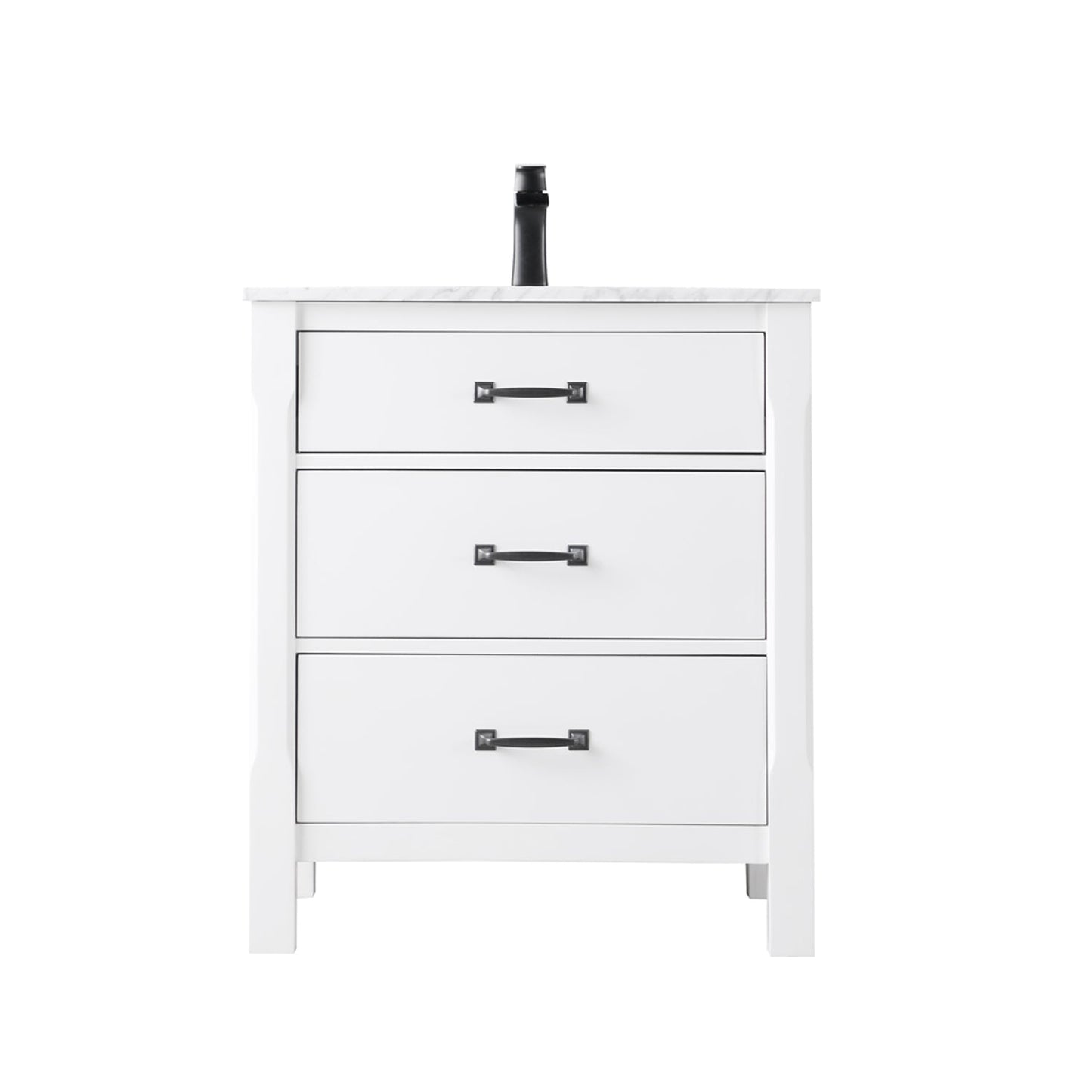 Maribella 30" Single Bathroom Vanity Set with Carrara White Marble Countertop