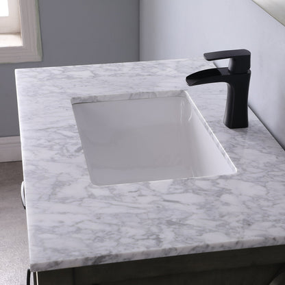 Maribella 36" Single Bathroom Vanity Set with Carrara White Marble Countertop