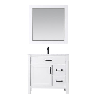 Maribella 36" Single Bathroom Vanity Set with Carrara White Marble Countertop