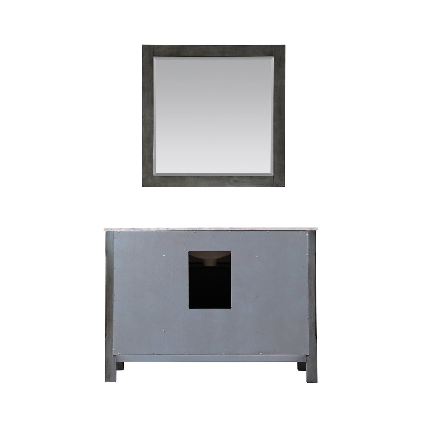 Maribella 48" Single Bathroom Vanity Set in Carrara White Marble Countertop with Mirror