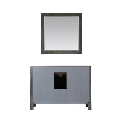 Maribella 48" Single Bathroom Vanity Set in Carrara White Marble Countertop with Mirror