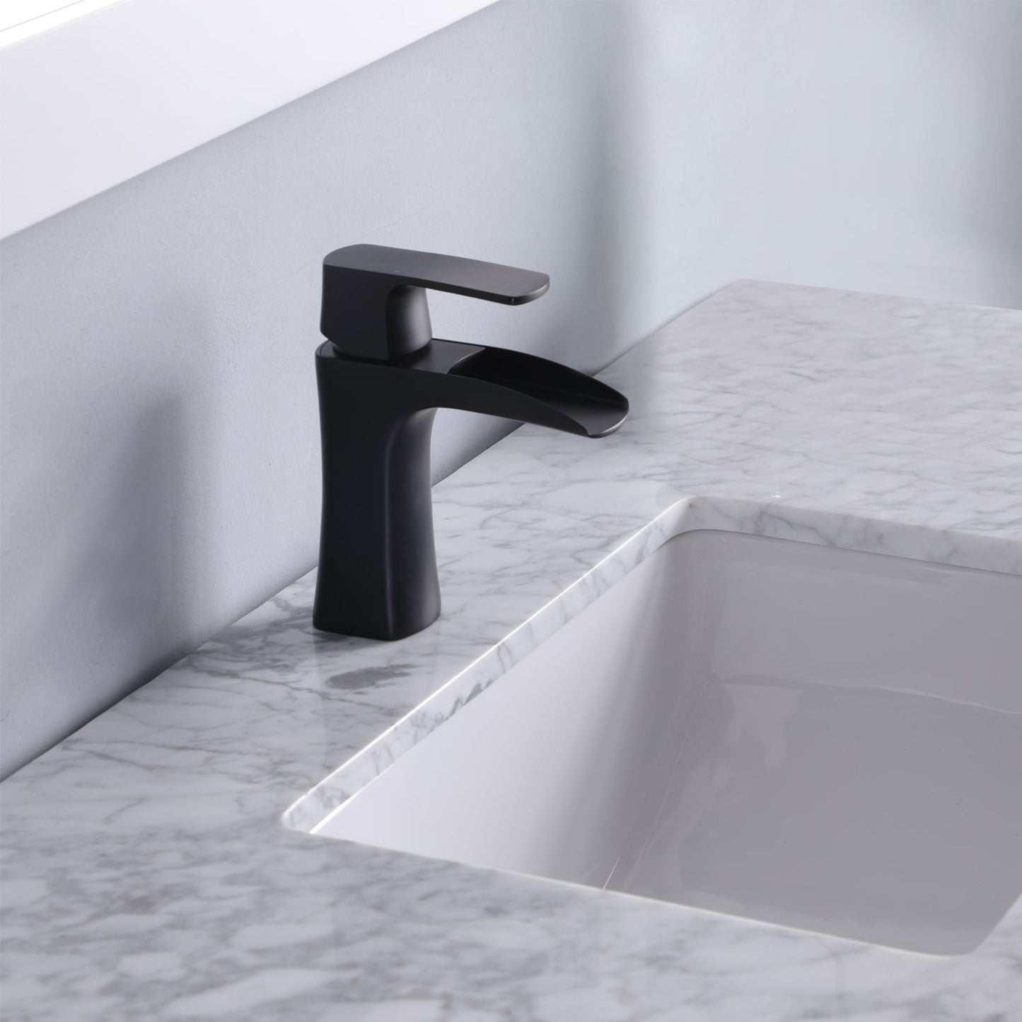 Maribella 48" Single Bathroom Vanity Set in Carrara White Marble Countertop with Mirror