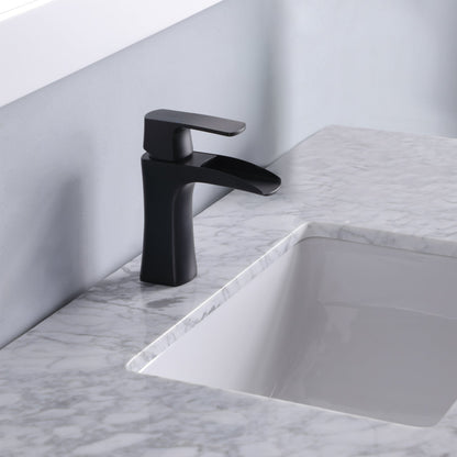 Maribella 48" Single Bathroom Vanity Set in Carrara White Marble Countertop with Mirror