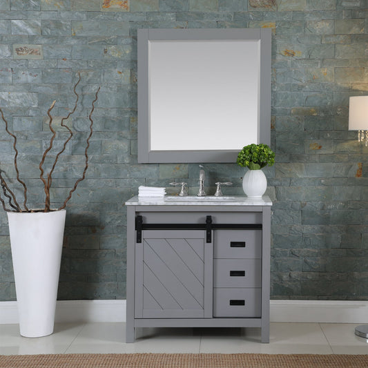 Kinsley 36" Single Bathroom Vanity Set with Carrara White Marble Countertop