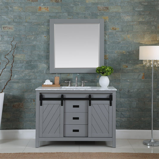 Kinsley 48" Single Bathroom Vanity Set with Carrara White Marble Countertop
