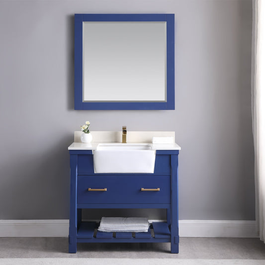 Georgia 36" Single Bathroom Vanity with White Farmhouse Basin