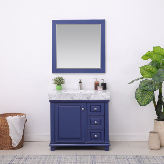 Jardin 36" Single Bathroom Vanity Set with Carrara White Marble Countertop