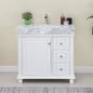 Jardin 36" Single Bathroom Vanity Set with Carrara White Marble Countertop