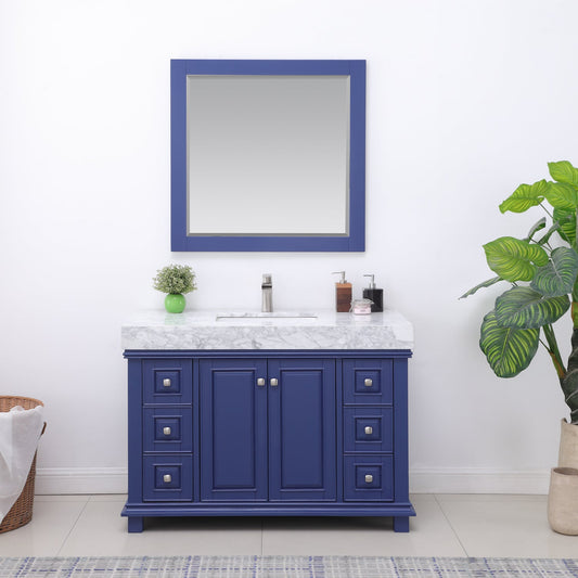 Jardin 48" Single Bathroom Vanity Set with Carrara White Marble Countertop