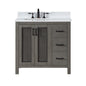 Hadiya 36" Single Bathroom Vanity Set with Aosta White Composite Stone Countertop