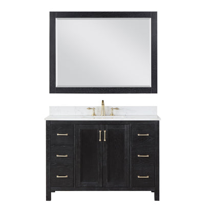 Hadiya 48" Single Bathroom Vanity Set with Aosta White Composite Stone Countertop