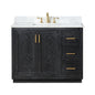 Gazsi 42" Single Bathroom Vanity Set with Grain White Engineered Stone Countertop