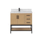 Wildy 36" Single Bathroom Vanity Set with Grain White Composite Stone Countertop