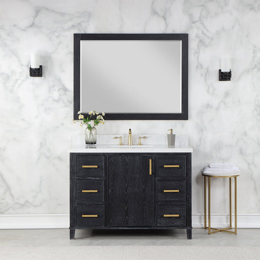 Weiser 48" Single Bathroom Vanity Set with Composite Aosta White Stone Countertop