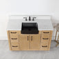 Novago 48" Single Bathroom Vanity Set with Composite Aosta White Stone Countertop and Farmhouse Sink
