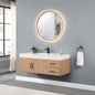 Corchia Wall-mounted Single Bathroom Vanity with White Composite Stone Countertop
