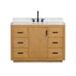 Perla 48" Single Bathroom Vanity with Grain White Composite Stone Countertop