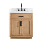 Gavino 30" Single Bathroom Vanity in Light Brown with Grain White Engineered Stone Countertop