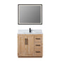 Cicero 36" Single Bathroom Vanity in Light Brown with Engineered Stone Countertop