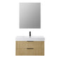 Livia 36" Wall-mounted Single Bathroom Vanity with White Artificial Drop-in Sink