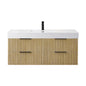 Livia 48" Wall-mounted Single Bathroom Vanity with White Artificial Drop-in Sink
