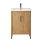 Solara 24" Single Bathroom Vanity in Weathered Fir with White Ceramic Intergated Sink