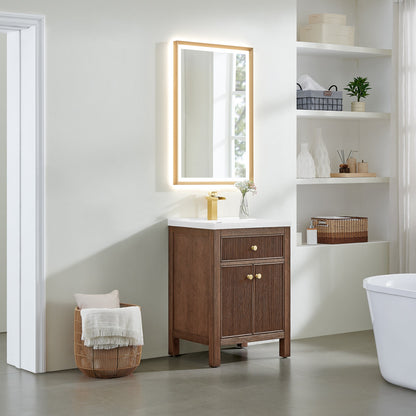 Cerrito 24" Single Bathroom Vanity with White Ceramic Integrated Sink