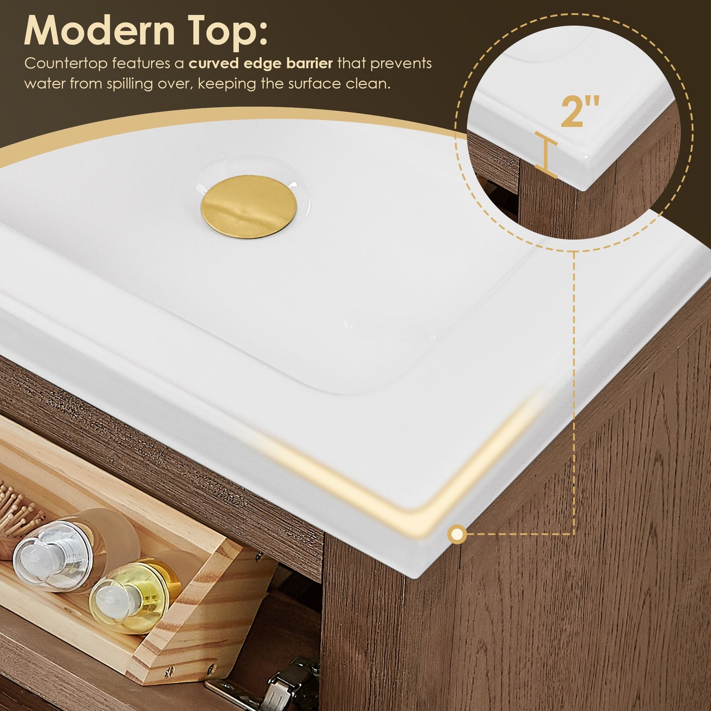 Cerrito 24" Single Bathroom Vanity with White Ceramic Integrated Sink