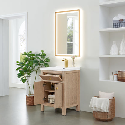 Cerrito 24" Single Bathroom Vanity with White Ceramic Integrated Sink