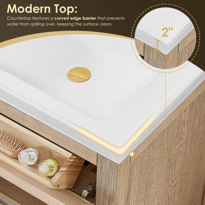 Cerrito 24" Single Bathroom Vanity with White Ceramic Integrated Sink
