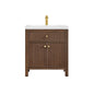 Cerrito 30" Single Bathroom Vanity with White Engineered Stone Integrated Sink