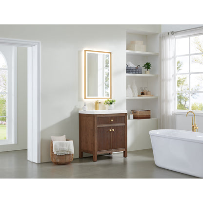 Cerrito 30" Single Bathroom Vanity with White Engineered Stone Integrated Sink