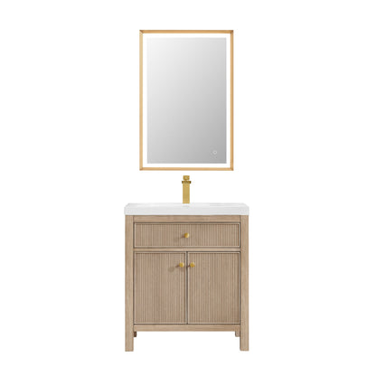 Cerrito 30" Single Bathroom Vanity with White Engineered Stone Integrated Sink