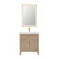 Cerrito 30" Single Bathroom Vanity with White Engineered Stone Integrated Sink