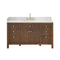 Cerrito 60" Single Bathroom Vanity with Grain White Engineered Stone Countertop