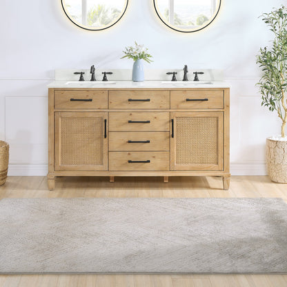 560060-WF-CWQ-NM Solana 60 Inch Double Sink Bathroom Vanity
