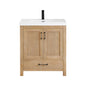 Bondi 30" Single Bathroom Vanity in Light Brown with White Artificial Drop-in Sink